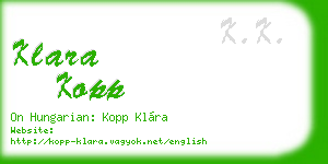 klara kopp business card