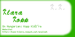 klara kopp business card